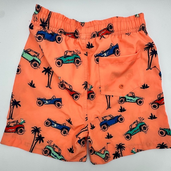 Andy and Evan Sz 6 Swim Trunks - Orange Car Print Shorts - Picture 4 of 5